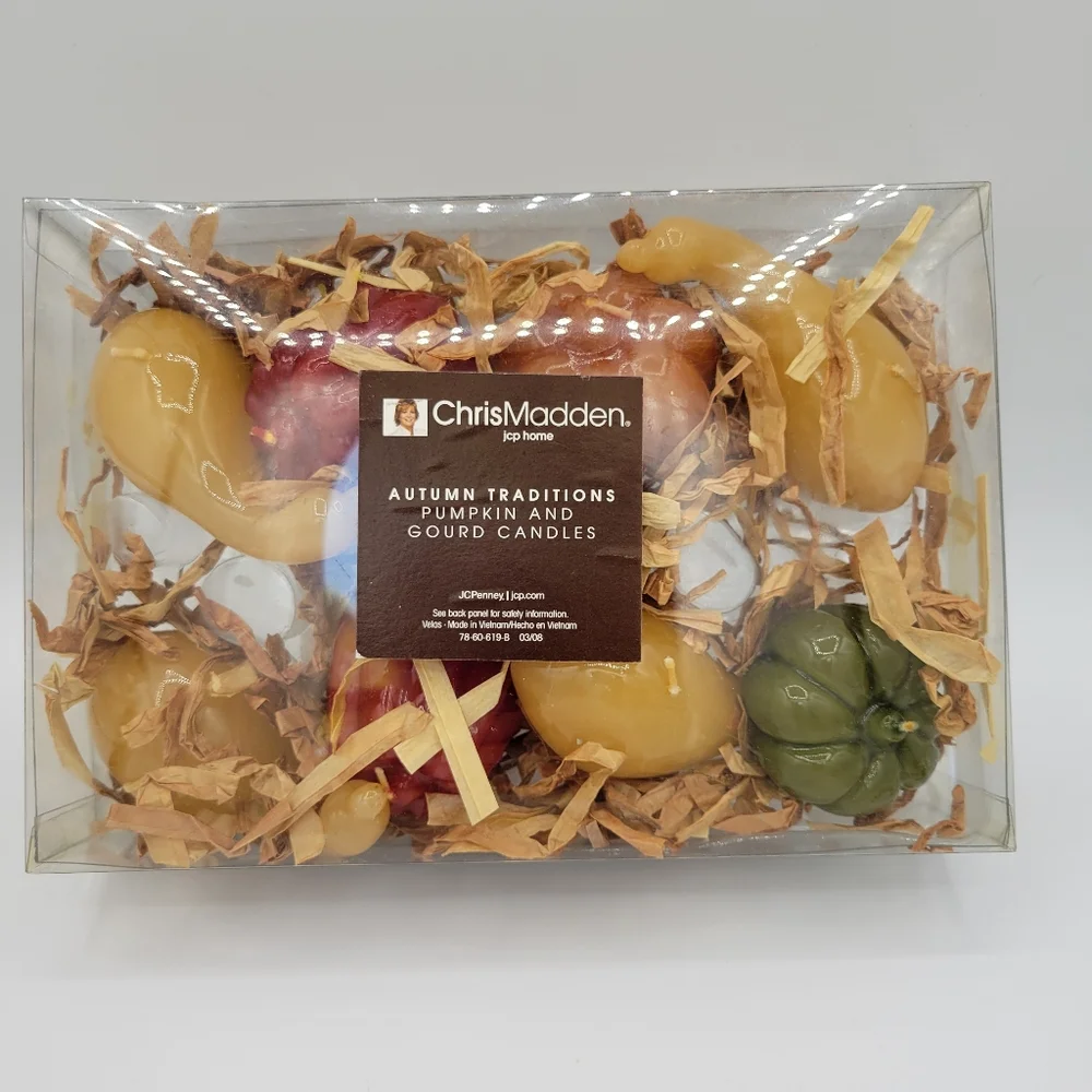 Chris Madden Jcp Home‎ Autumn Traditions Pumpkin And Gourd  Candles Fall Decor